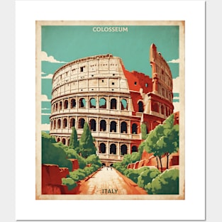 Roman Colosseum Rome Italy Vintage Tourism Travel Poster Posters and Art